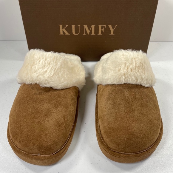 kumfy Shoes - Kumfy Faux Fur Trim Suede Slipper